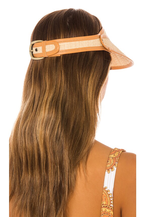 view 2 of 3 Raffia Stripe Visor in Natural