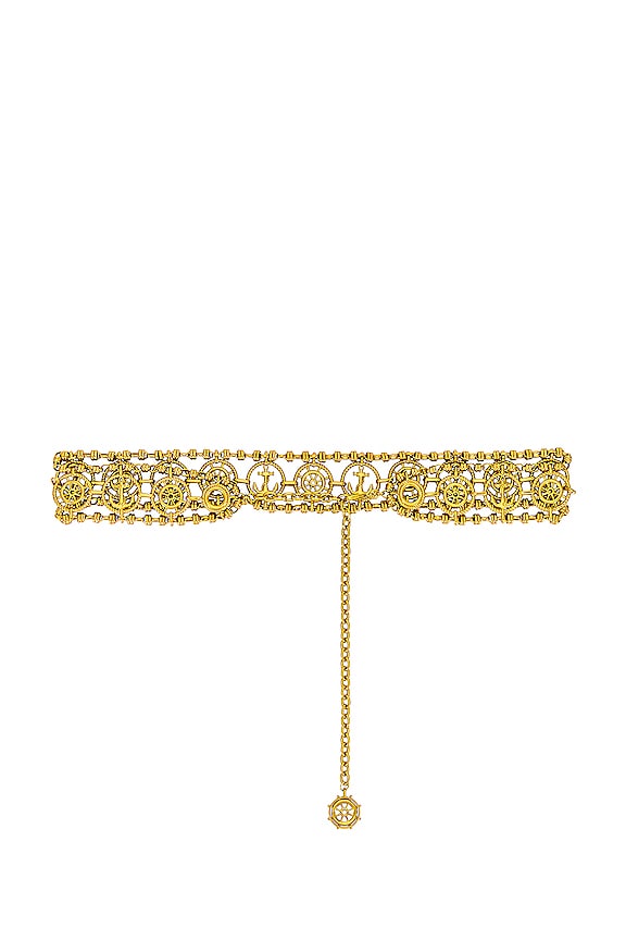 view 2 of 3 Nautical Charm Chain Belt in Golden Brass