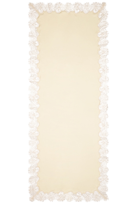 view 2 of 3 ACCESORIOS LACE SILK STOLE in Cream