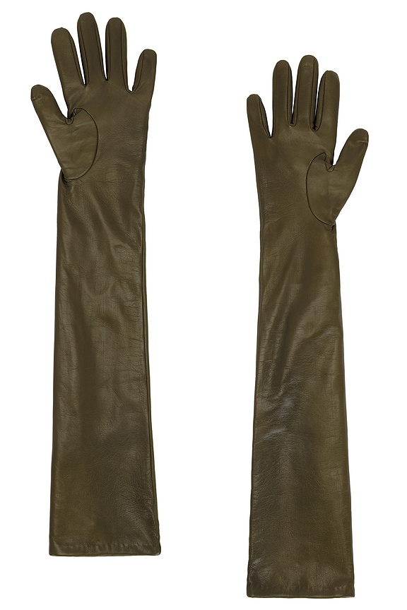 view 2 of 2 GUANTES LEATHER LONG  in Olive