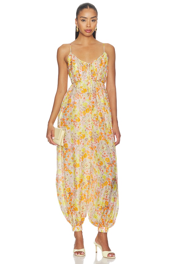 view 2 of 3 Solstice Jumpsuit in Neon Floral Lemon