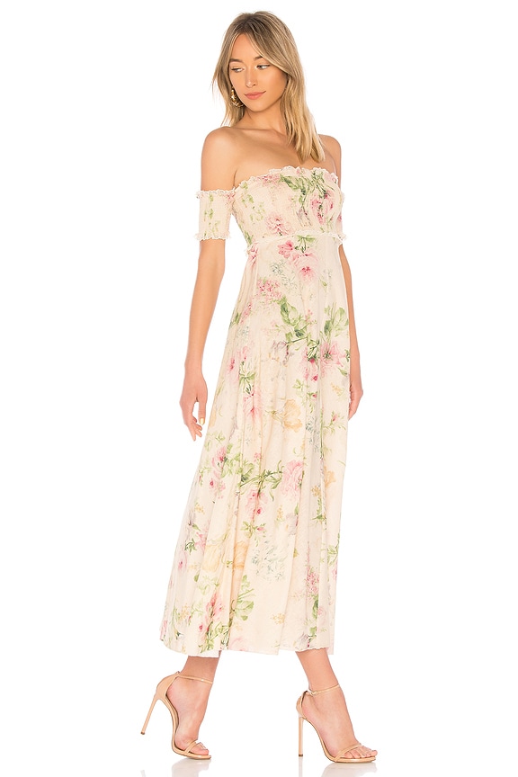 view 2 of 3 MAXIVESTIDO IRIS SHIRRED BODICE in Cream Floral