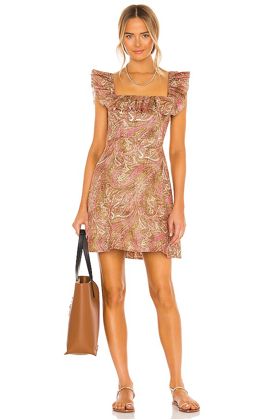 view 2 of 4 Brighton Ruffle Neck Dress in Sherbet Paisley
