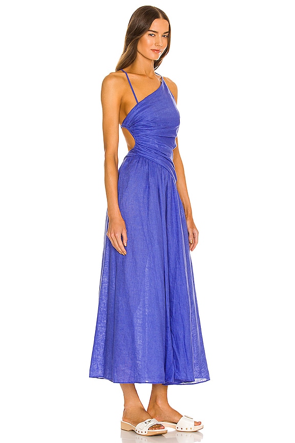 view 2 of 4 Tropicana Asymmetric Dress in Electric Blue