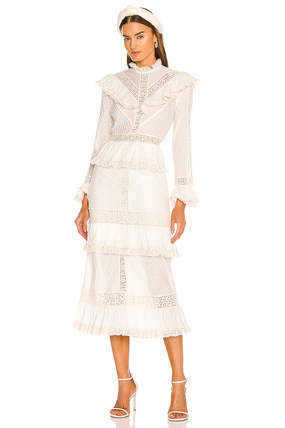 view 1 of 3 Tropicana Pintuck Midi Dress in Cream