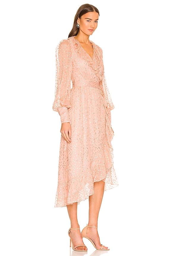 view 2 of 4 Silk Wrap Midi Dress in Blush