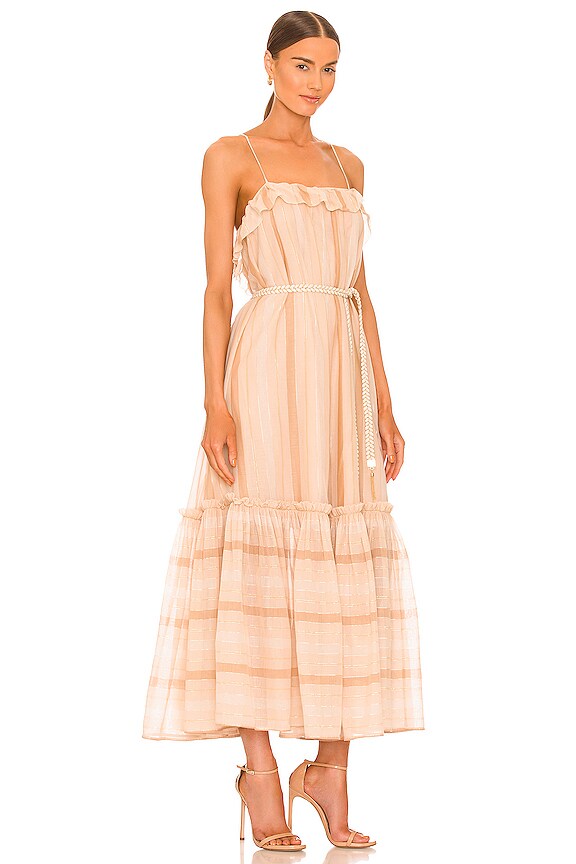 view 2 of 3 VESTIDO RUFFLE HEM LONG in Biscuit