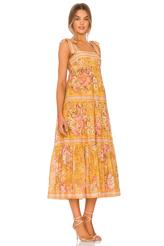 view 2 of 3 ROBE TIE SHOULDER in Mustard Floral