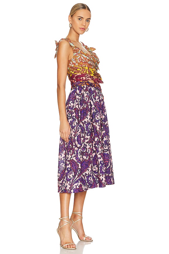 view 2 of 3 Tiggy Bow Midi Dress in Spliced Paisley