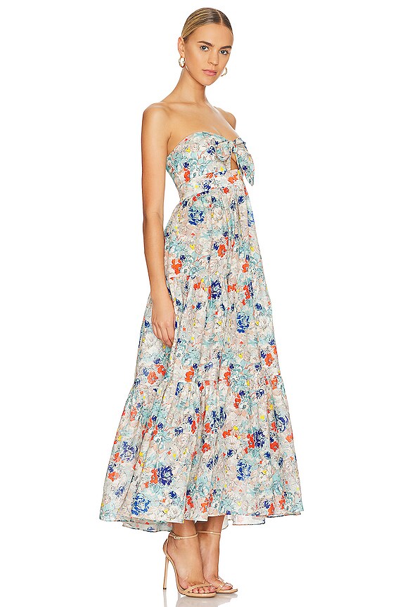 view 2 of 3 Clover Tie Front Midi Dress in Topaz Peony Floral