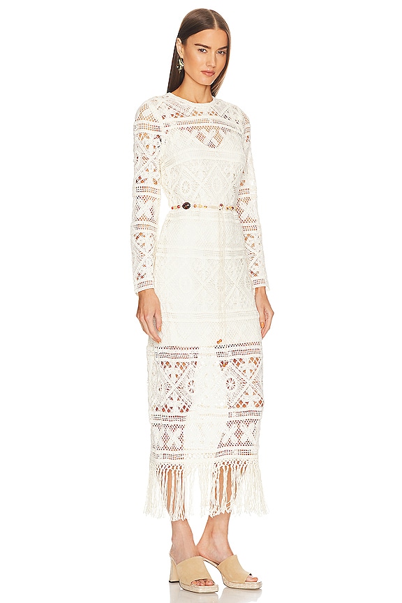 view 2 of 3 Cira Ribbon Lace Midi Dress in Ivory