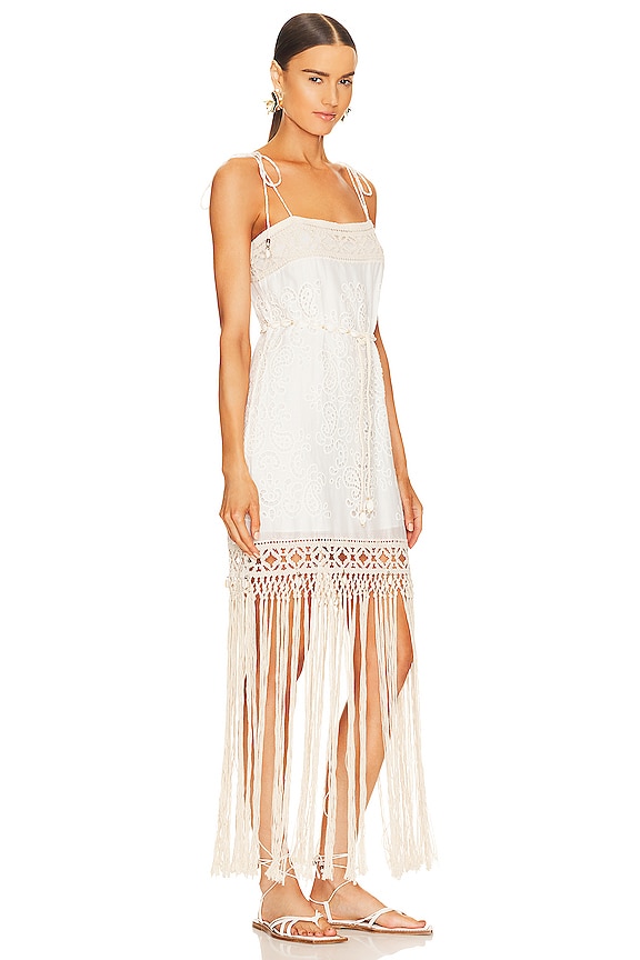 view 2 of 4 MINIVESTIDO VITALI FRINGE in Ivory