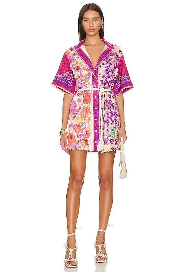 view 1 of 3 Raie Shirt Dress in Purple & Red
