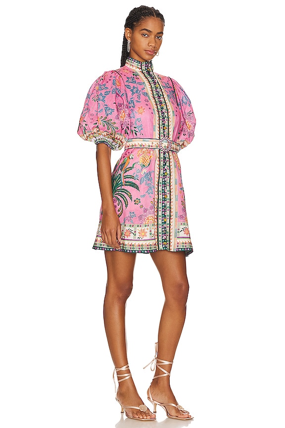 view 2 of 3 Ginger Buttoned Mini Dress in Pink Multi