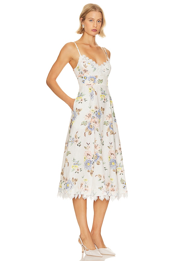 view 2 of 3 ROBE MI-LONGUE APPLIQUE PICNIC in Blue Floral