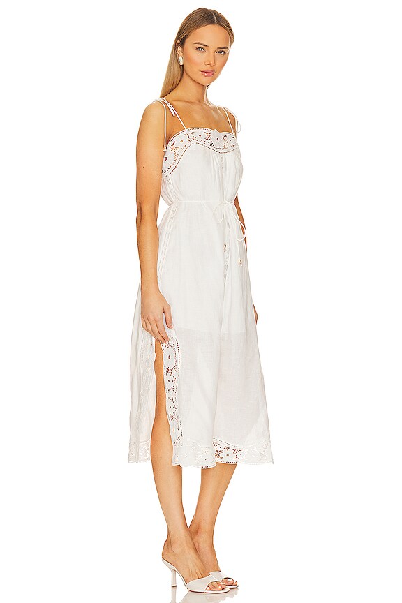 view 2 of 3 ROBE MIDI BRODÉE AUGUST in Ivory