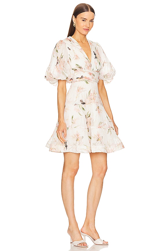 view 2 of 3 MINIVESTIDO PLEATED in Coral Birds