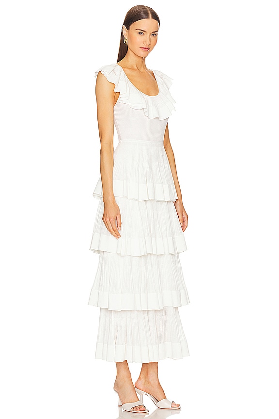 view 2 of 3 MAXIVESTIDO NATURA RUFFLED in Cream