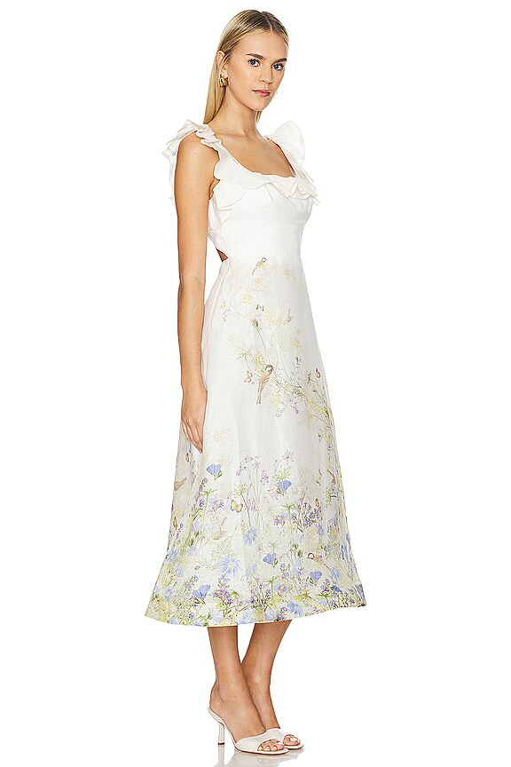 view 2 of 3 VESTIDO MIDI HARMONY FRILLED in Citrus Butterflies