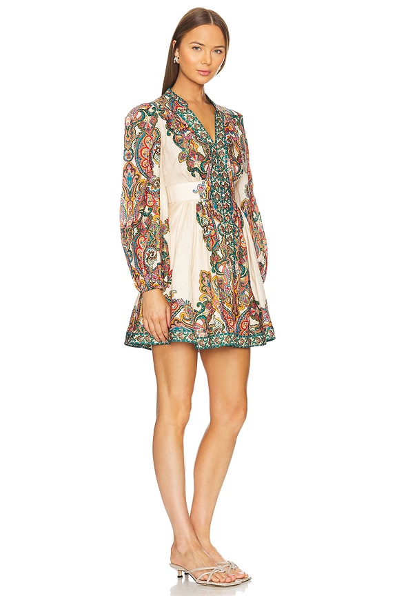 view 2 of 3 OTTIE PLUNGE ミニドレス in Multi Paisley
