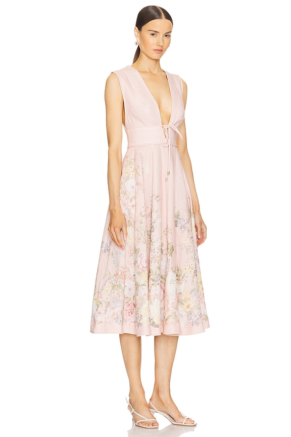 view 2 of 3 Wavelry Plunge Midi Dress in Pink Floral