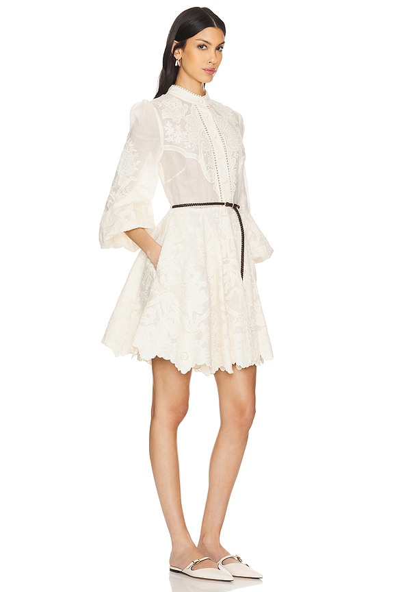 view 2 of 3 Ottie Embroidered Mini Dress in Cream