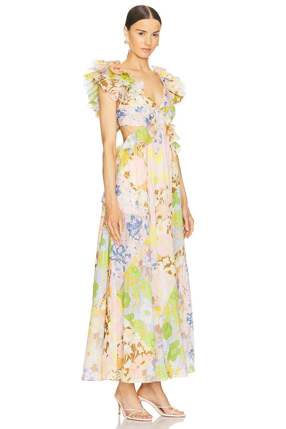 view 2 of 3 VESTIDO MIDI CON VOLANTES POP in Patch Floral