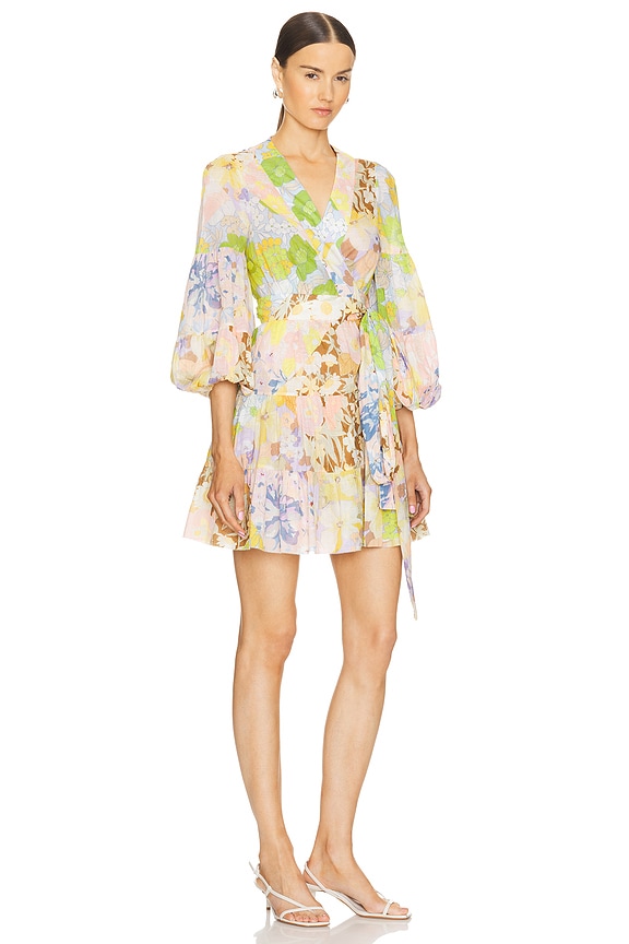 view 2 of 3 Pop Wrap Mini Dress in Patch Floral