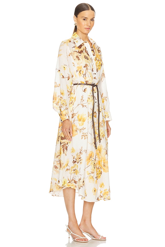 view 2 of 3 ROBE CHEMISE À FRONCES OTTIE in Orange Floral