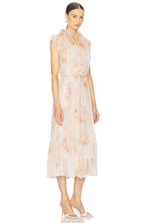 view 2 of 3 Illustration Flutter Dress in Cream Rococo Floral