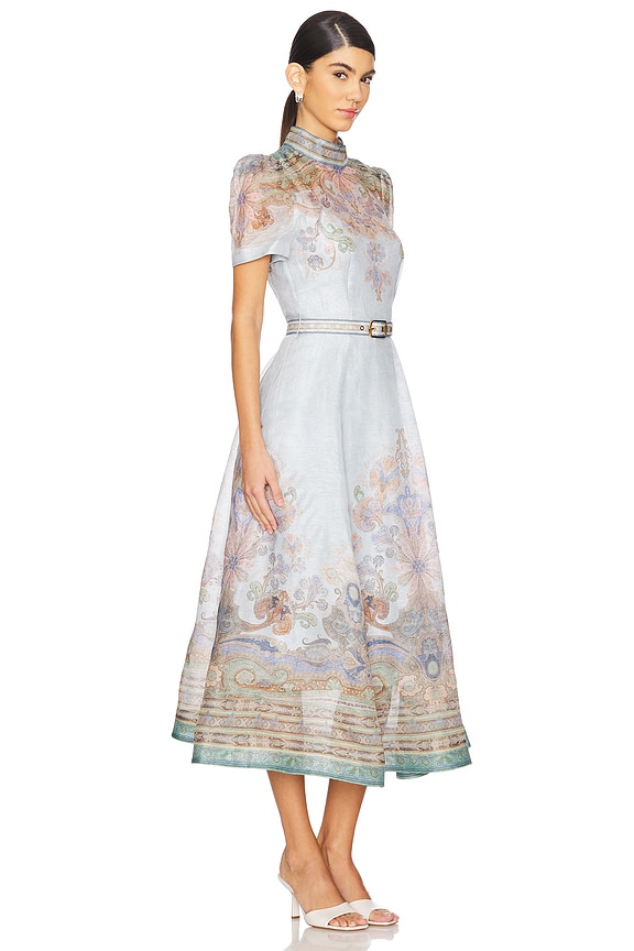 view 2 of 3 Eden Belted Midi Dress in Blue Paisley