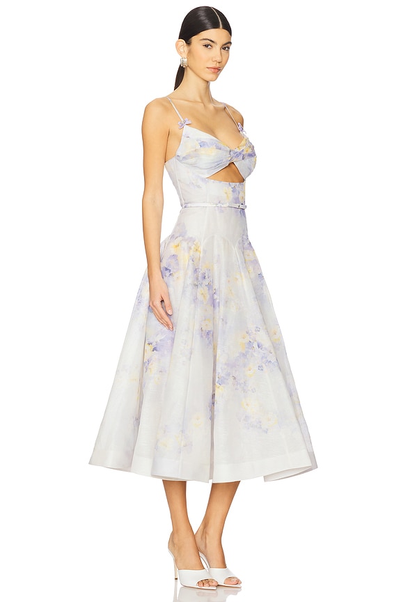 view 2 of 4 Crush Twist Front Midi Dress in Lilac Floral