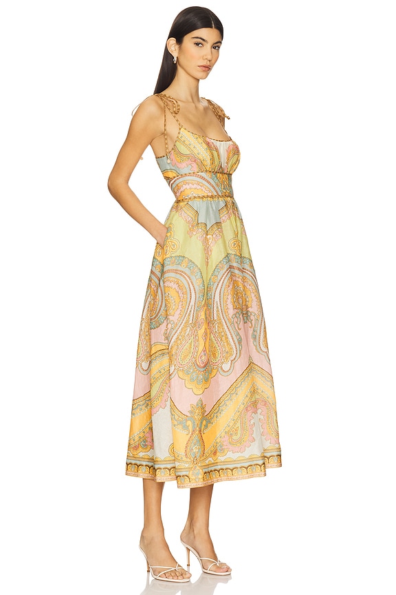 view 2 of 3 Maxine Picnic Midi Dress in Gold Paisley