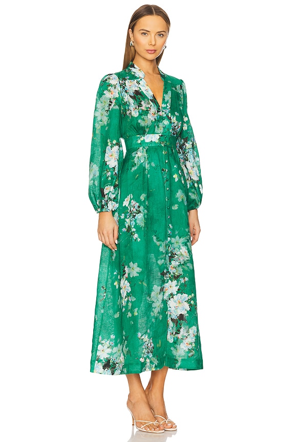 view 2 of 3 ROBE MI-LONGUE EVERLEY in Green Watercolour Floral