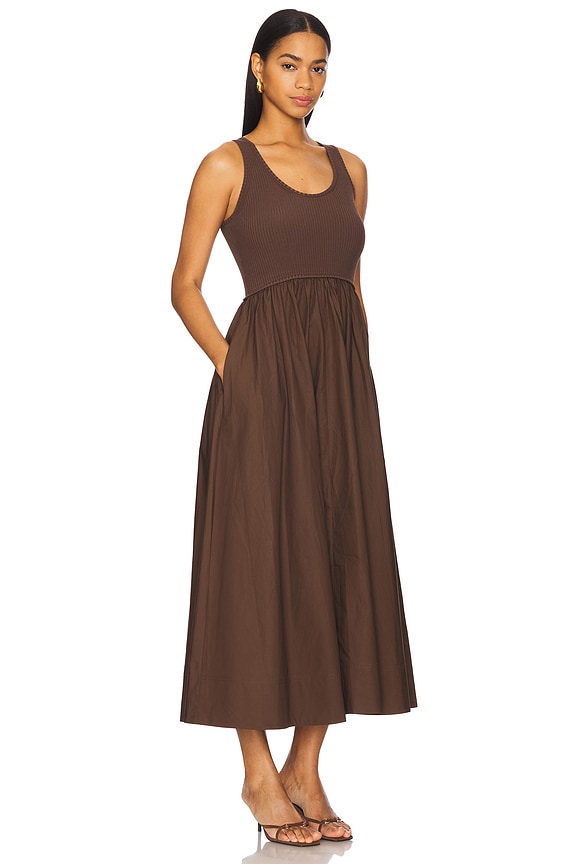 view 2 of 3 Poplin Racer Dress in Chocolate