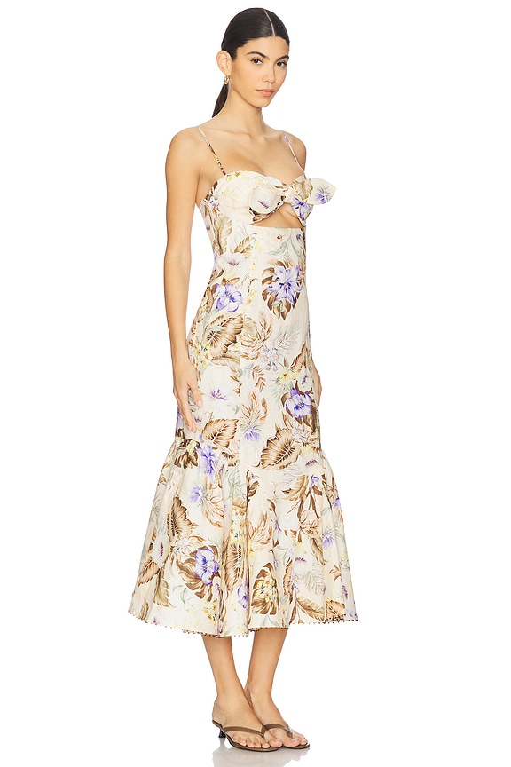 view 2 of 3 Coco Tie Front Midi Dress in Cream Multi Floral