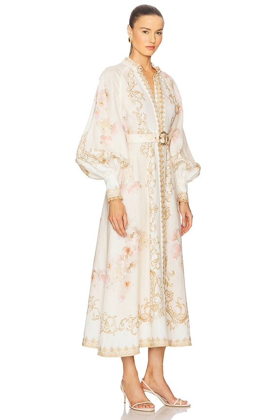 view 2 of 3 Buttoned Midi Dress in Cream Peony