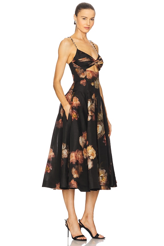 view 2 of 3 МИДИ ПЛАТЬЕ С ПЕРЕПЛЕТОМ СПЕРЕДИ in Russet Floral