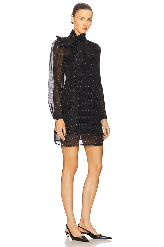 view 2 of 4 МИНИ-ПЛАТЬЕ С БАНТОМ in Black Dot