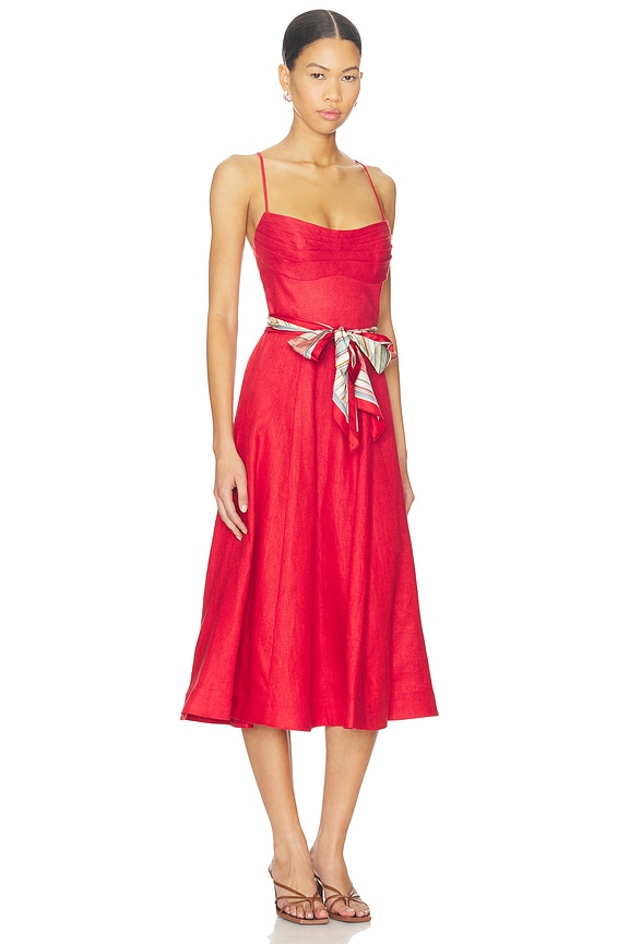 view 2 of 4 Rebellion Tuck Midi Dress in Red