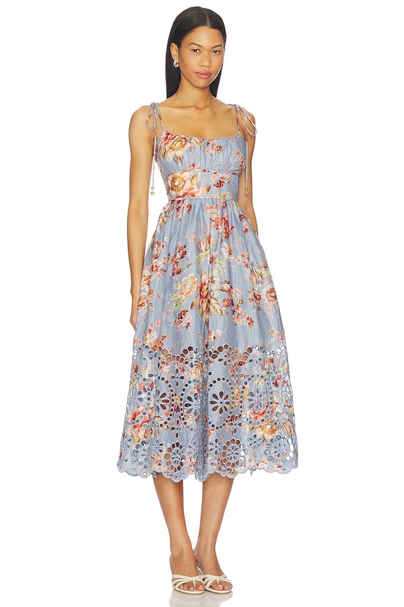 view 2 of 3 Awaken Picnic Dress in Chambray Floral