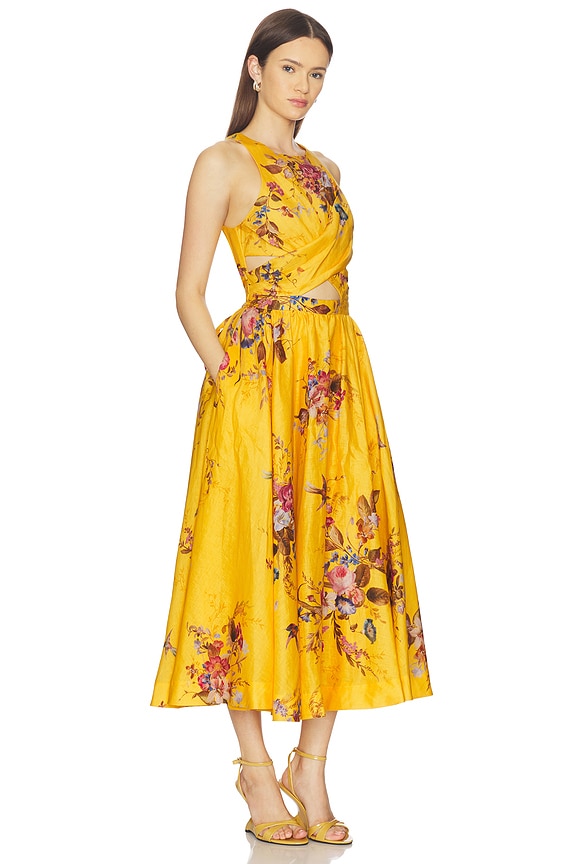 view 2 of 3 Patience Midi Dress in Mustard Floral