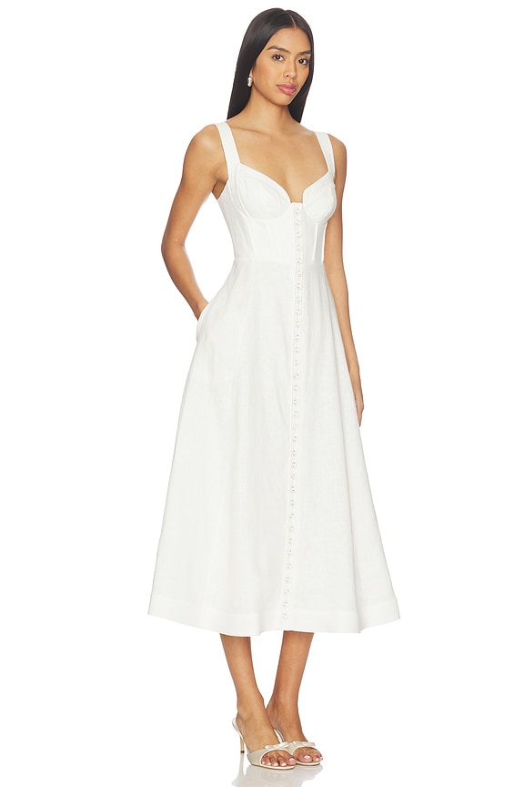 view 2 of 3 Luna Buttoned Picnic Dress in Ivory