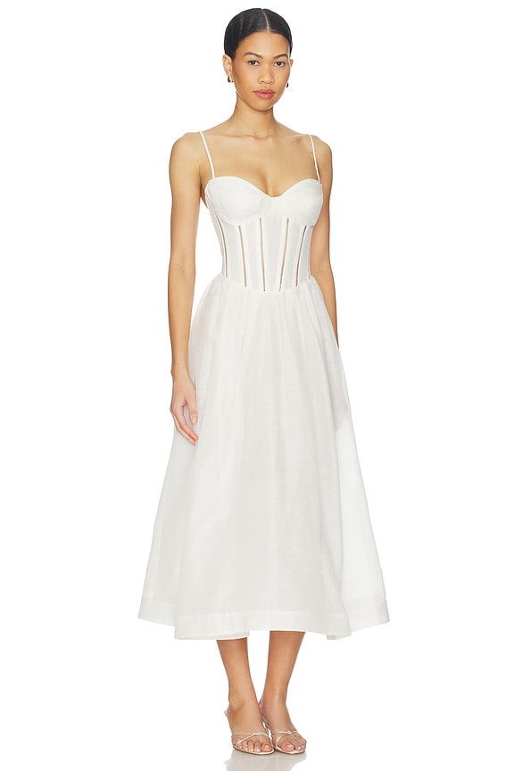 view 2 of 3 Luna Corset Midi Dress in Ivory