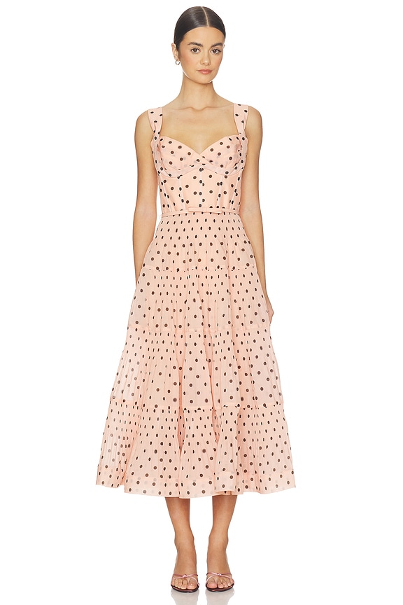 view 1 of 4 PLEATED DRAPED 원피스 in Pink Dot