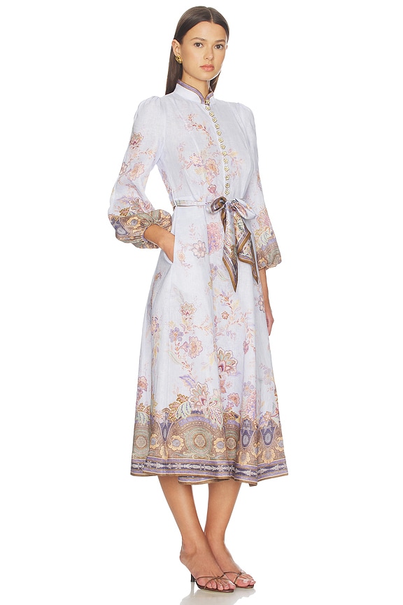 view 2 of 4 Luna Button Midi Dress in Blue Paisley