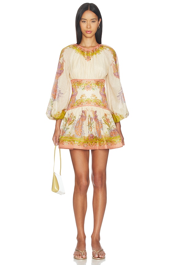 view 1 of 3 MINIVESTIDO INDRA in Chartreuse Scarf Floral