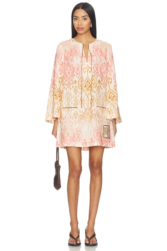view 1 of 4 ROBE COURTE ASTER in Pink Ikat