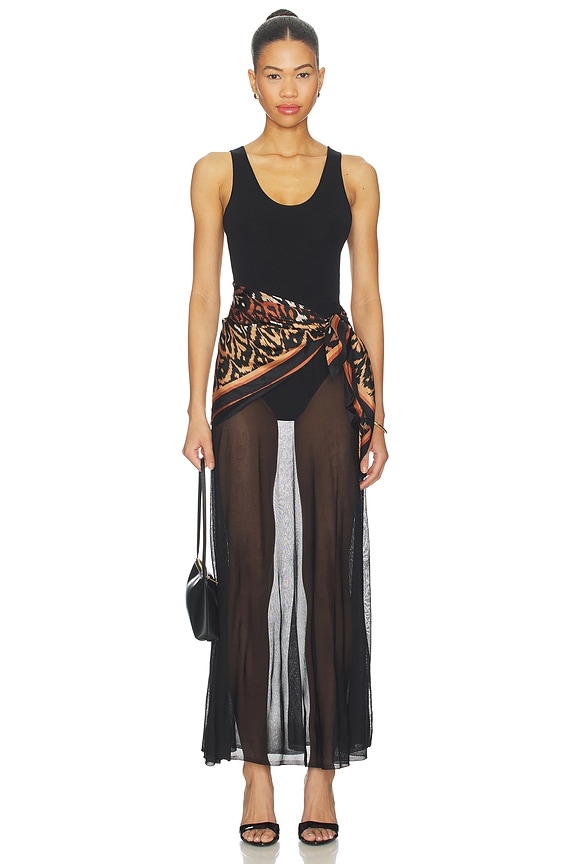 view 1 of 3 MAXIVESTIDO ASTER in Black & Print