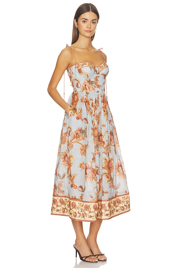 view 2 of 3 VESTIDO MIDI ESTILO CORSÉ ASTER in Blue Jacobean